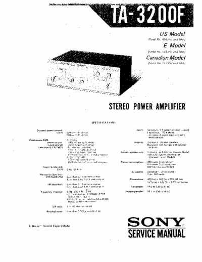 Sony TA-3200F Sony TA-3200F service manual (1970)